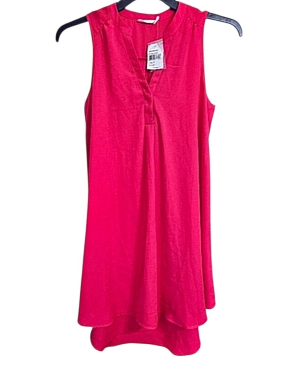 Lush Sleeveless High Low V Neck Midi Shirt Dress in Virtual Pink Small NWT